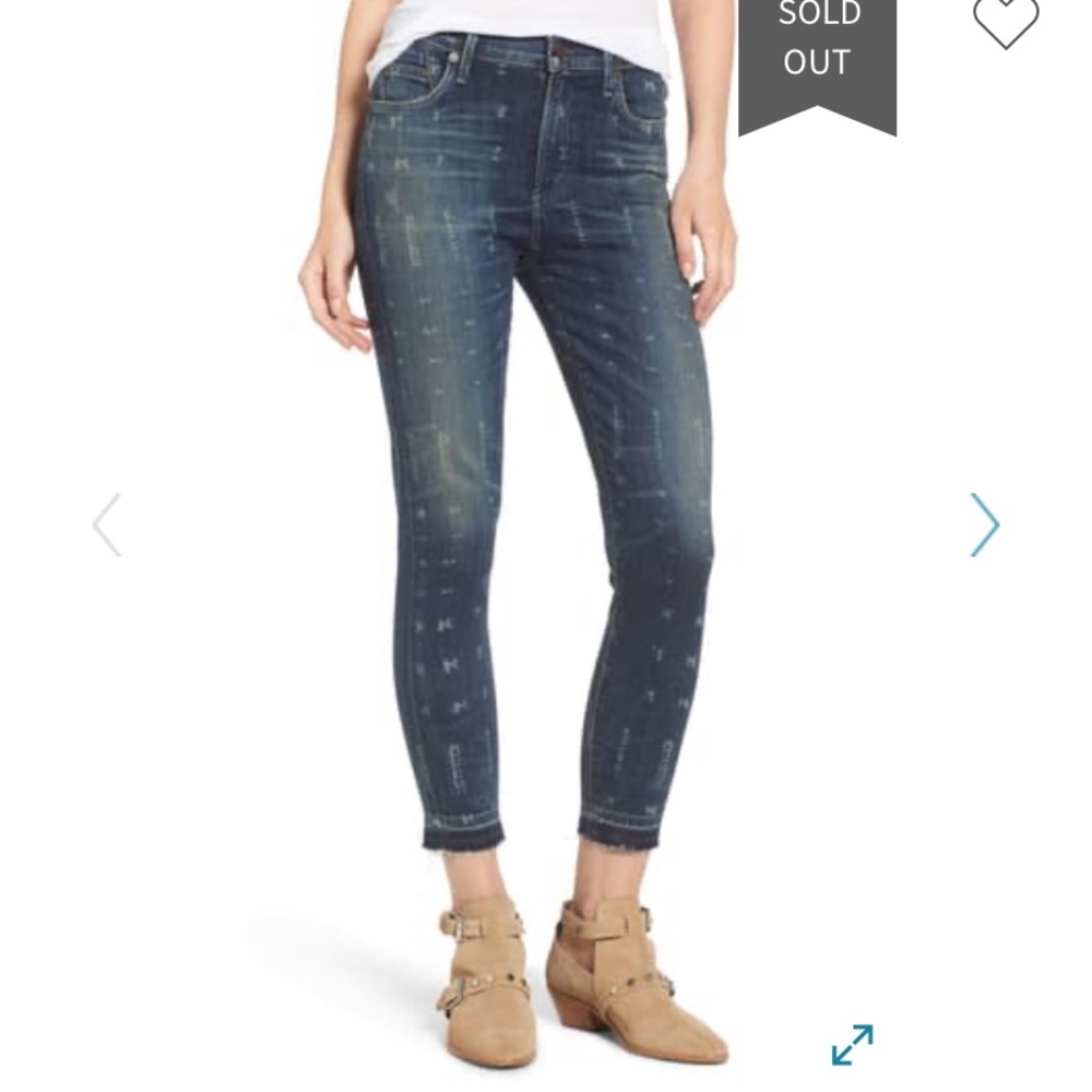 Citizens of humanity rocket crop faded batik jeans